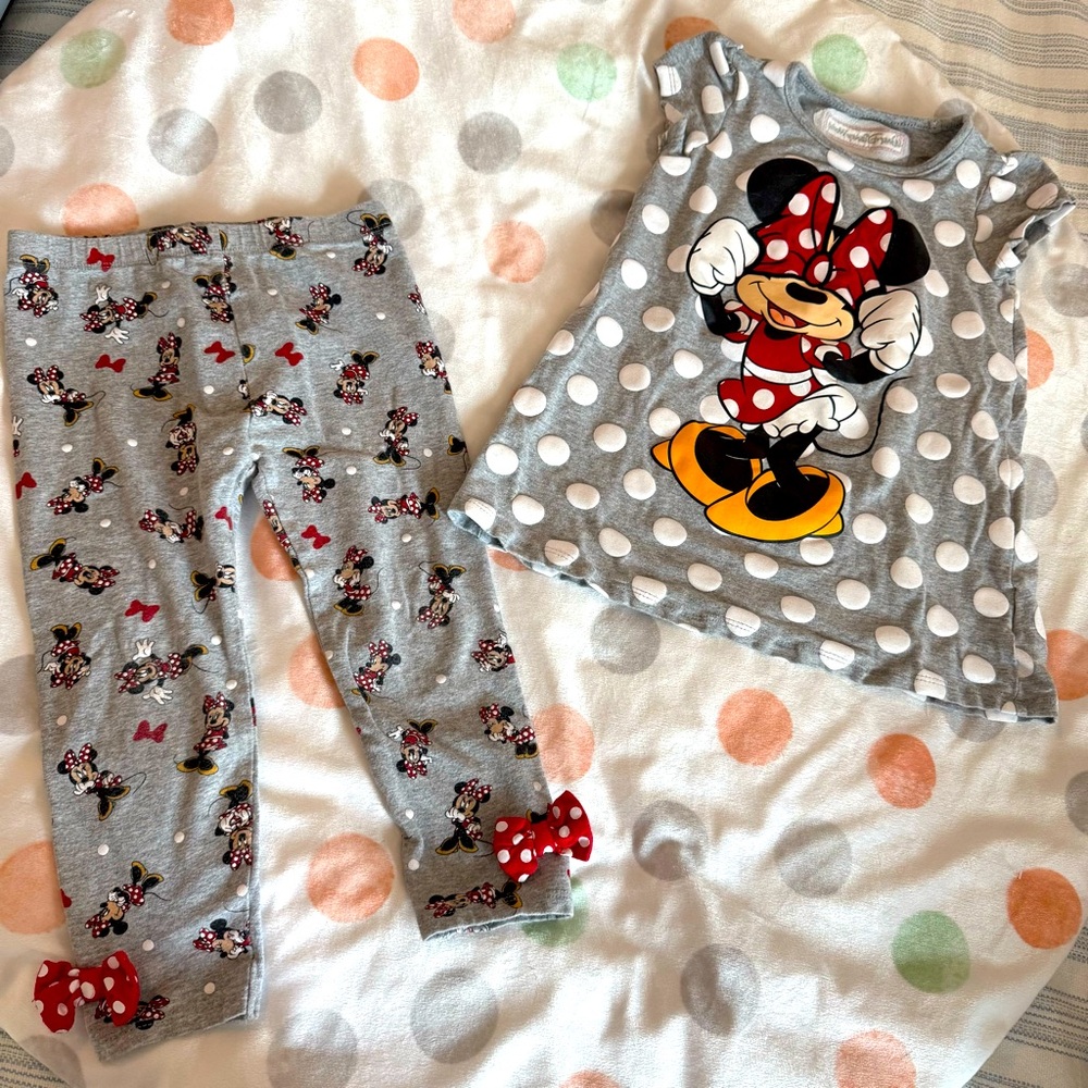 Minnie Mouse Matching Toddler Girl Set - Size 4T from Disney World